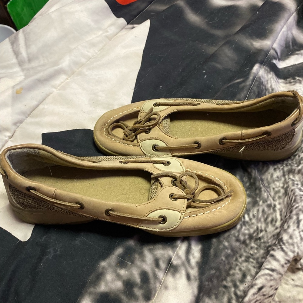 Sperry Tan and Brown Flats